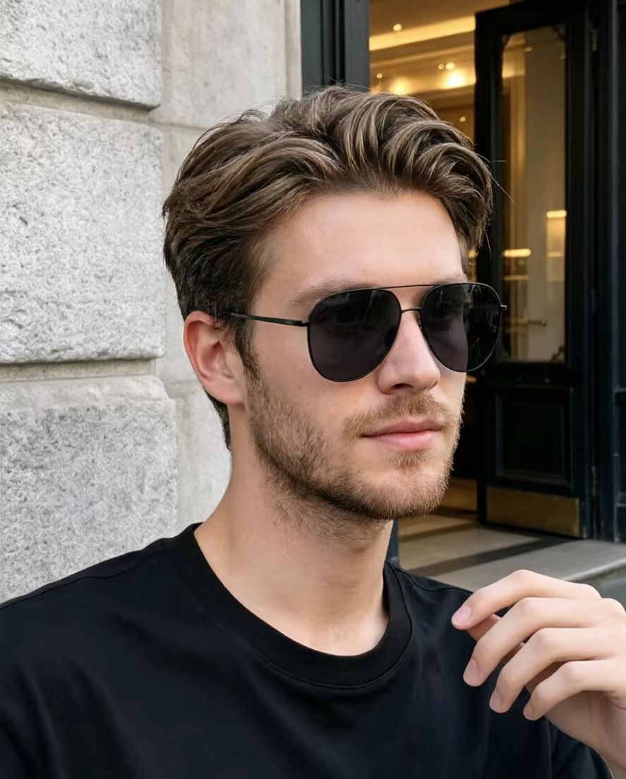 Gucci Black Double Bridge Metal Aviator Sunglasses UV400 Shades Unisex with Velvet Case